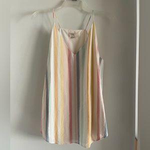 Loft - Rainbow Striped Tank Top, Size M Petite
